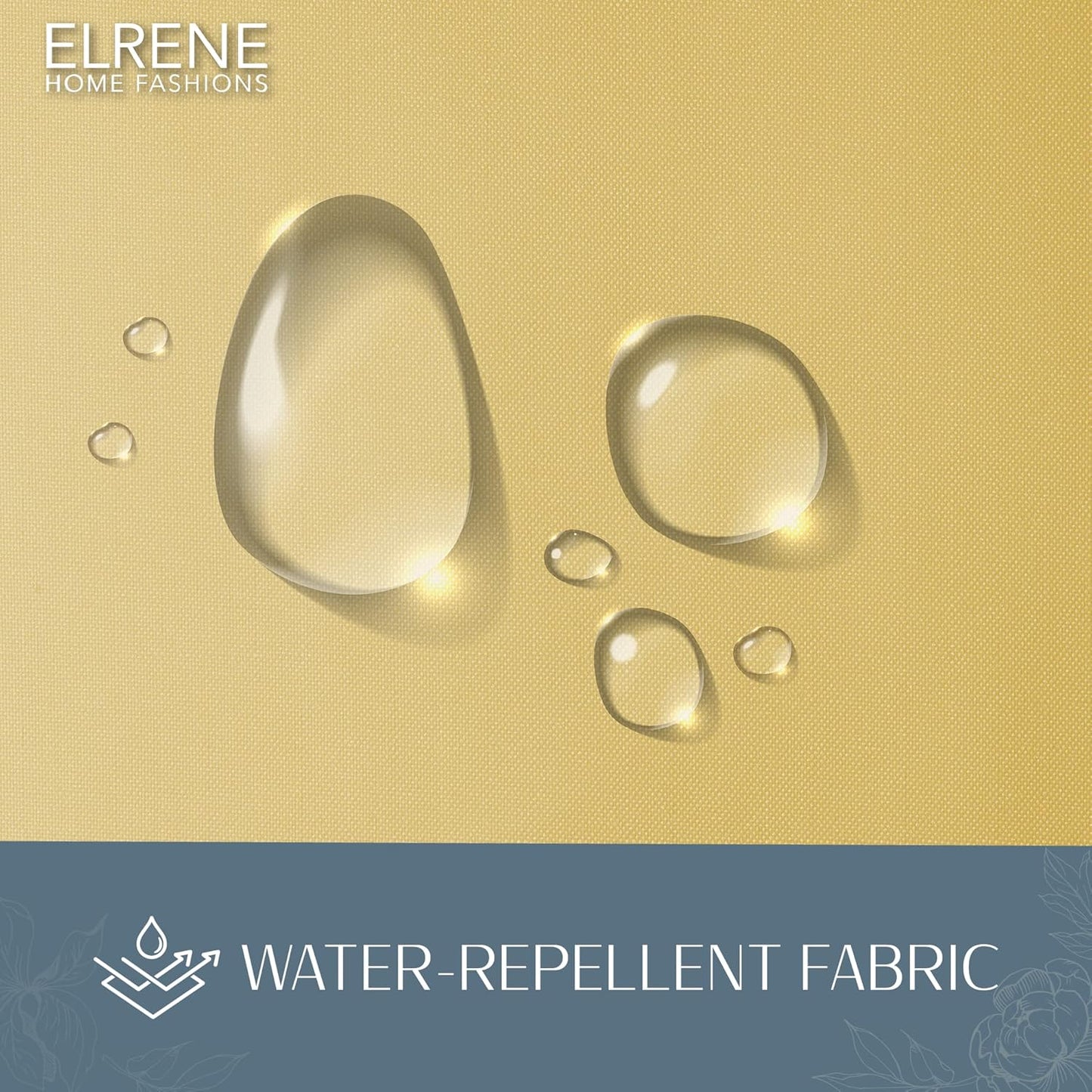 Elrene Home Fashions Matine Weatherproof Tab-Top Curtain Panel - Solid Color, Indoor/Outdoor, 52”W x 84”L, Yellow