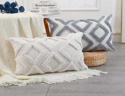 16 26,Plush NUYECY Diamond Pattern Long Pillow Covers x Chenille Decorative Long Lumbar Pillow Covers Pillow Case