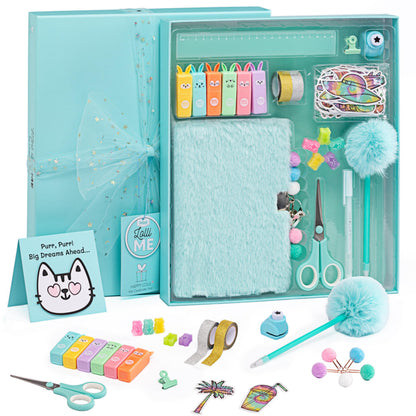 HAPPY LOLLI Mint LolliME DIY Journal Kit for Tween & Teen Girls Ages 8–14, Birthday Gift, 300+ Pieces Lockable Diary Set, Arts & Crafts, Scrapbook & Creative Journaling