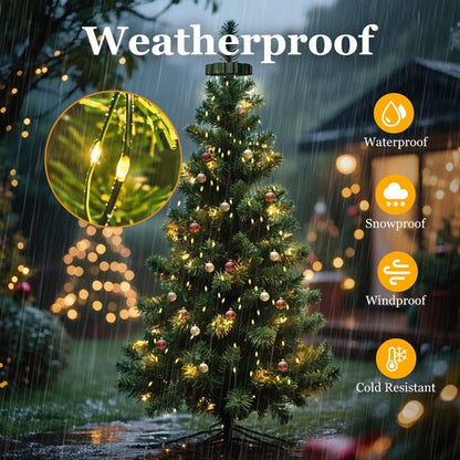 Btfarm Christmas Tree Lights - 400 LED Remote Fairy Lights | 6.6FT Waterproof Dimmable Twinkle for 5-7FT Trees