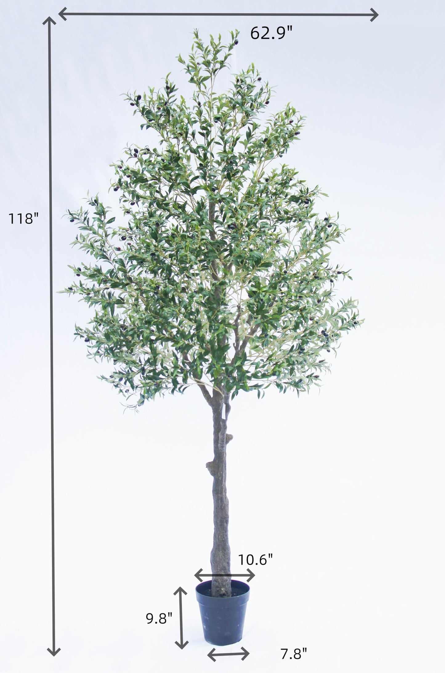 118''(10ft) Faux Olive Tree Tree in Freestanding