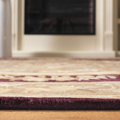 SAFAVIEH Empire Collection 5' x 8' Dark Red / Dark Beige EM414A Handmade Traditional European Premium Wool Area Rug