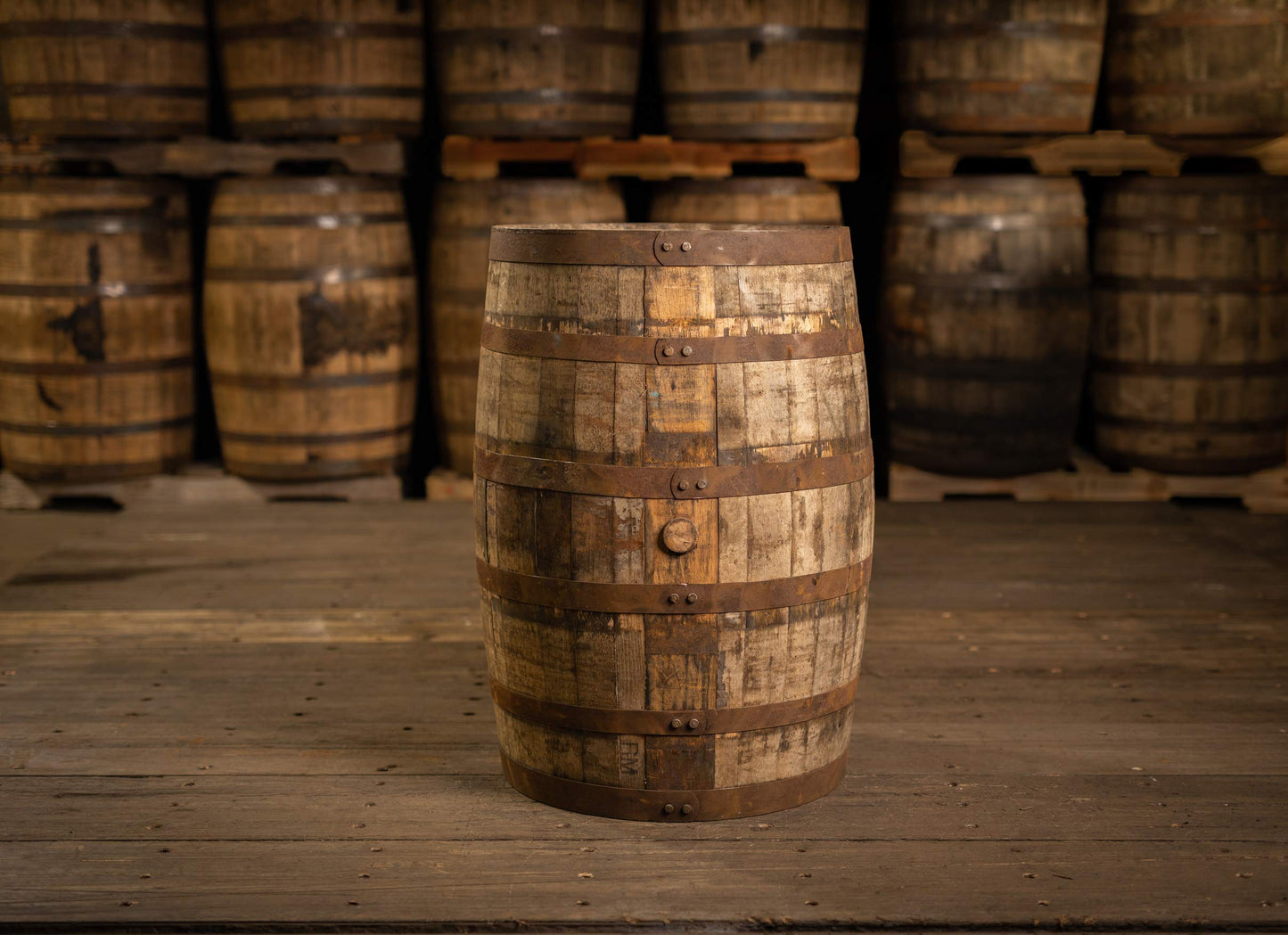 Midwest Barrel Company Authentic Bourbon/Whiskey Barrel (53 Gallon) Used Genuine American White Oak Wood Barrel for Decoration, Furniture & DIY Projects - 1 Barrel