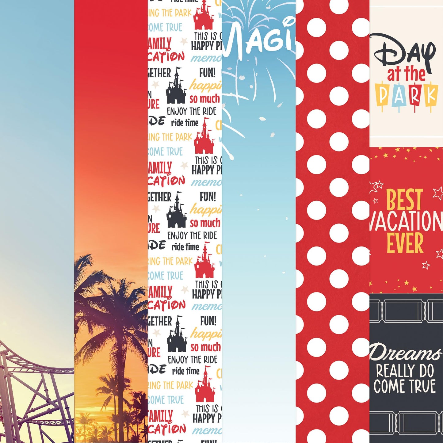 Paper House Productions 12" x 12" 9-Sheet Decorative Double Sided Paper Pack for Scrapbooking and Crafts - Magical Memories