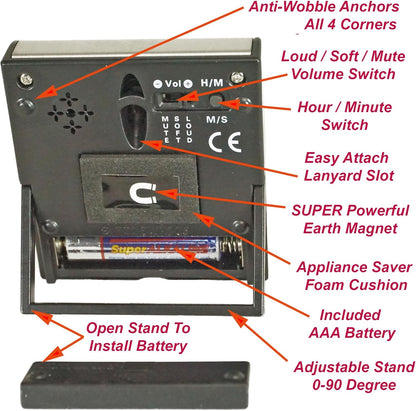 Elegant eTradewinds Digital Kitchen Timer, Stainless Steel Model eT-78, Displays 0-99 Min. or 0-99 Hr., Auto Shut Off