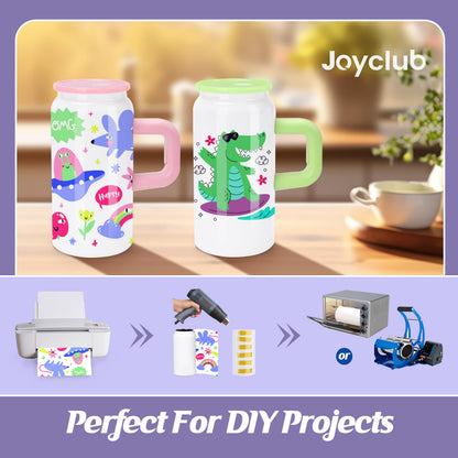 Joyclub 4 Pack Kids Sublimation Tumbler Blanks 16 oz Kid Cups with Lids and Straws Insulated Stainless Steel Tumblers for Smoothie Coffe Boba Soda DIY Gift