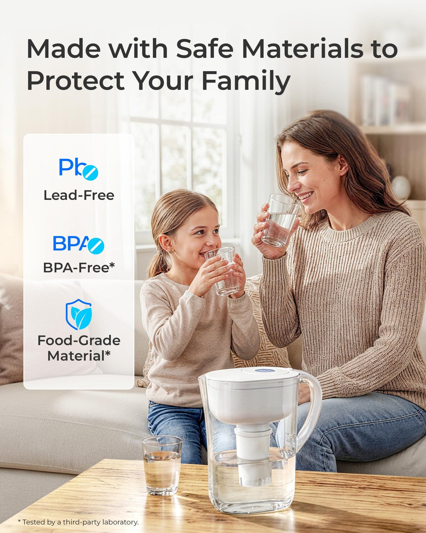 Waterdrop Replacement for Brita® Filters, Pitchers, Dispensers, NSF Certified Pitcher Water Filter, Brita® Classic OB03, Mavea® 107007, 35557, and More, Pack of 6
