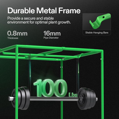 VIVOSUN 2x2 Grow Tent - High Reflective Mylar with Observation Window & Floor Tray | 24"x24"x48" for Hydroponics