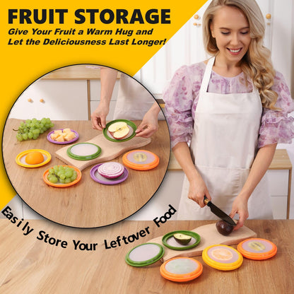 SOOPLEU Avocado Saver 4-Pack: Fresh-Lock Containers for Tomatoes, Onions & Lemons | Reusable Fridge Storage | Ideal for Garlic, Potatoes & Produce Preservation