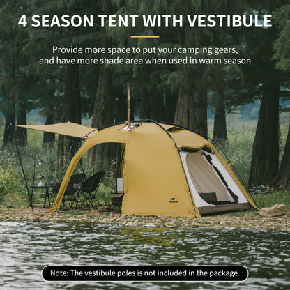 Naturehike Dune Hot Tent with Stove Jack,Double Layer 4 Season Tent,Waterproof 2-4 Person Tents for Camping