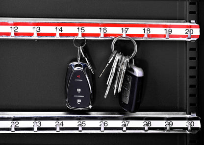 AdirOffice Key Storage Cabinet with Combination and Key Lock - Wall Mounted Steel Keybox w/Code - Durable Safe & Organizer for Keys