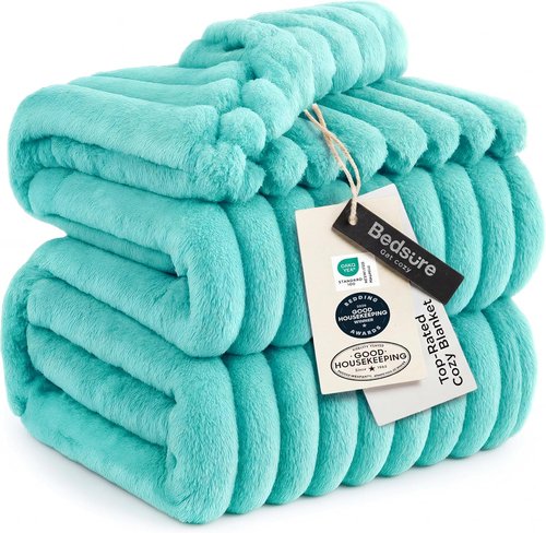 Bedsure GentleSoft Blue Full Blanket - Cozy Fleece Throw for Couch, Perfect Birthday Gift for Women, 84x90 Inches