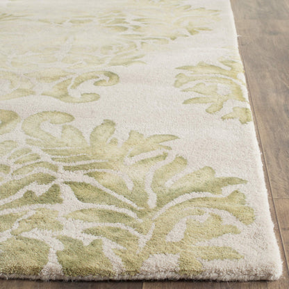 SAFAVIEH Dip Dye Collection 8' x 10' Beige / Green DDY516B Handmade Damask Premium Wool Area Rug