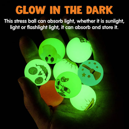 JOYIN 72 PCS Halloween Bouncy Balls, 20 Designs Glow in The Dark Bouncy Party Favors Supplies for Kids, Halloween Bouncy Balls Party Supplies, Trick or Treating Goodie, School Class Game Rewards