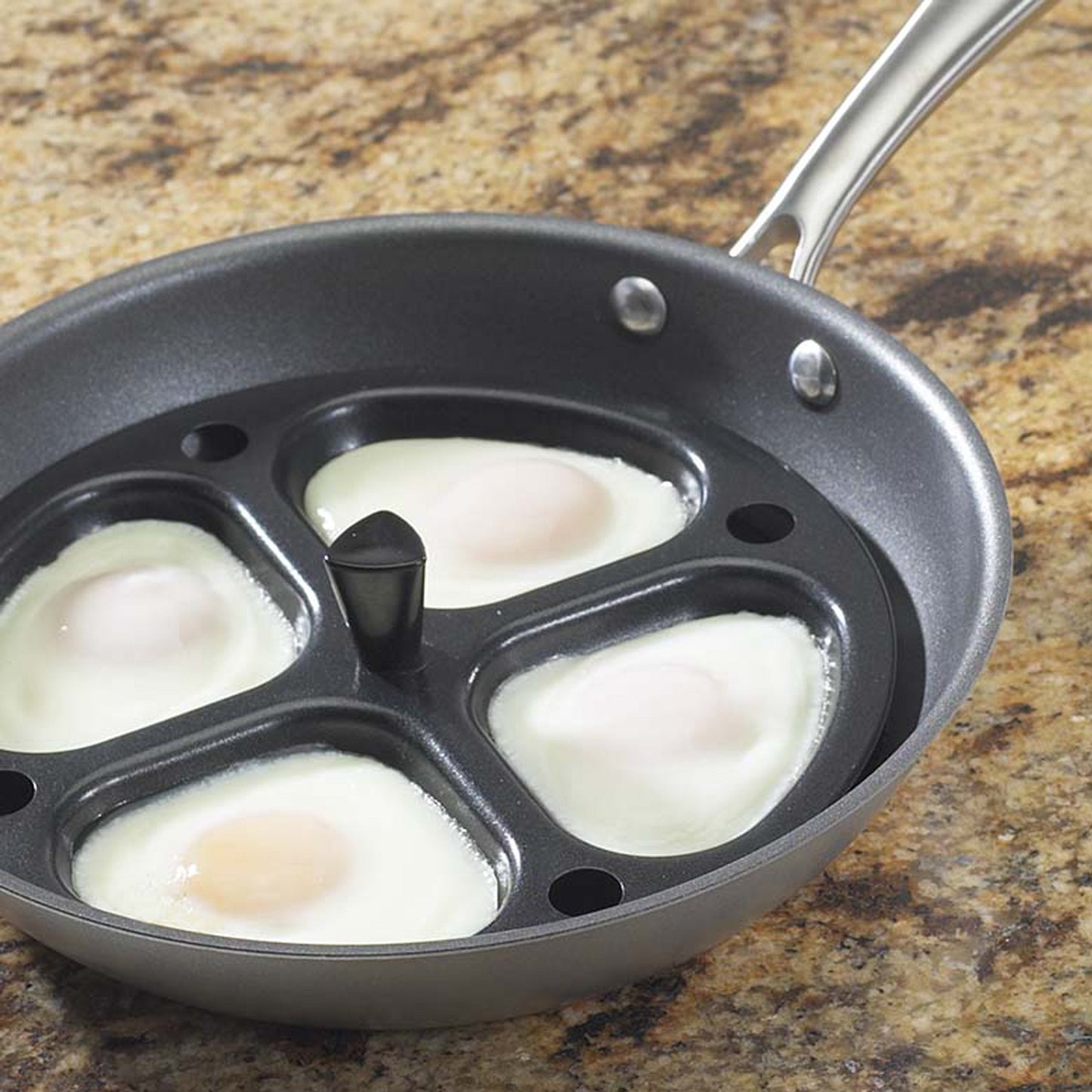 Nordic Ware Non-Stick Egg Poacher Insert for 10 Inch to 12 Inch Skillets, Black