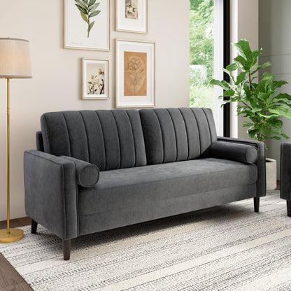 Bush Home 77-inch Sofa, Living Room Furniture, Max Collection, Iron Gray Chenille Fabric