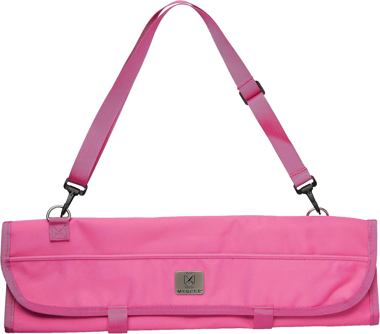Mercer Culinary 7-Pocket Knife Roll Storage Bag in Pink