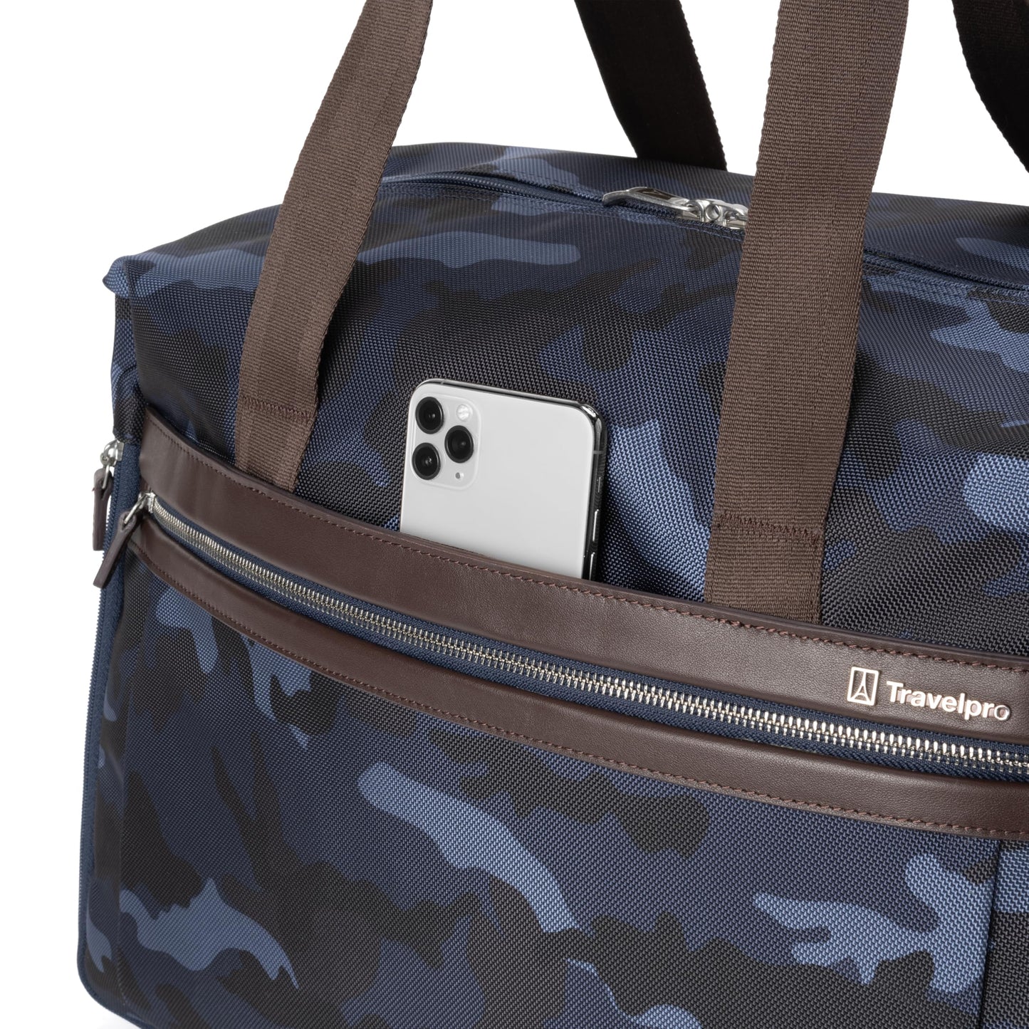 Travelpro Platinum Elite Carry on Soft Travel Duffel Bag, Weekender, Gym Bag, Men and Women, Navy Camouflage, 19 Inch