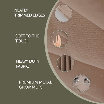 Rod Desyne Window Thermal Isulated Blackout Curtain with Metal Grommet, 180" x 108", Beige - 1 Panel