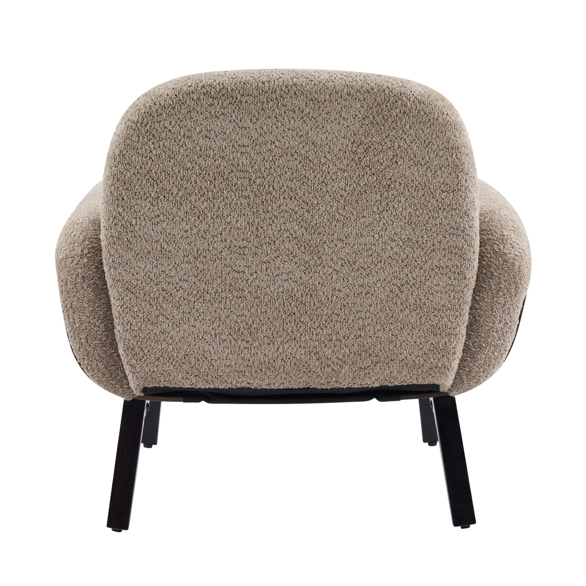 Christopher Knight Home Audrey Boucle Upholstered Accent Chair, Living Room Low Profile Armchair, Solid Wood Comfy Reading Chair, Modern Single Lounge Sofa, Light Camel