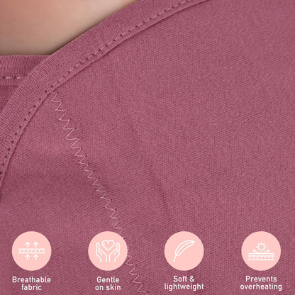 GLLQUEN BABY Swaddles for Newborns Organic Cotton, Soft Baby Girl Swaddles 0-3 Months, Womb-Like Sleep Sack Wrap Nursery Swaddling Blankets Mauve Blush Rose