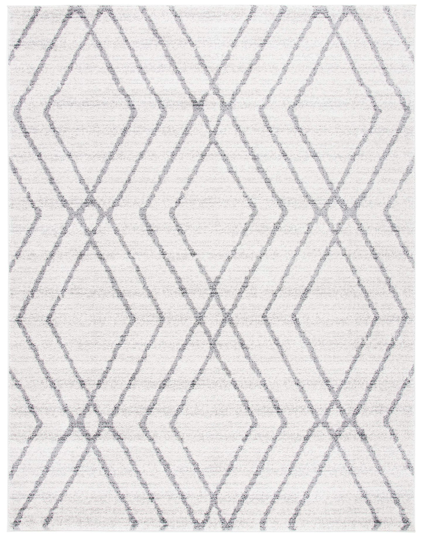 SAFAVIEH Adirondack Collection Area Rug - 10' x 14', Ivory & Grey, Modern Moroccan Design, Non-Shedding & Easy Care, Ideal for High Traffic Areas in Living Room, Bedroom (ADR162A)