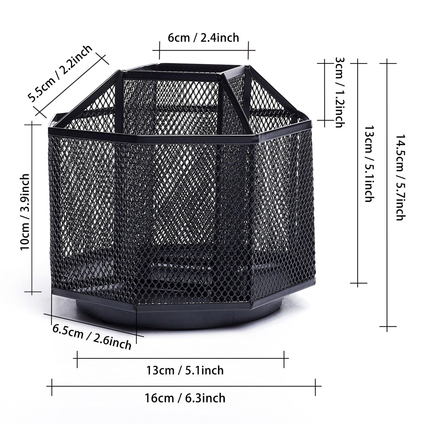 Exerz Desk Organiser/Mesh Desk Tidy Candy/Pen Holder/Multifunctional Organiser 360 Rotating