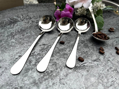 Long Handle Cupping Coffee Spoon, 6.1-inch Stainless Steel Demitasse Spoon for Dessert and Sugar