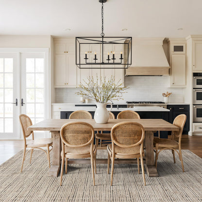 Rugshop Textured High-Low Indoor Area Rug, Neutral Stripe Design, Jute Backing, Living Room Bedroom Kitchen Rug, Easy-Care Spot Clean, 7'10" x 10' Beige/Gray