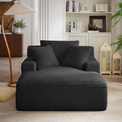 KEIKI 66" Oversized Chaise Lounge, No-Assembly Boneless Chair Sofa Bed Alternative for Bedroom Comfort, Guest Hosting, Cozy Lounging & Restful All-Day Relaxation with Plush Supportive Seating