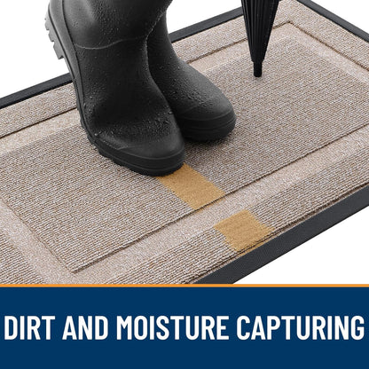 OLANLY Waterproof Front Door Mat - All-Season Indoor/Outdoor Doormat, Easy Clean, 29.5x17, Camel
