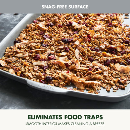 GreenPan Premiere Ovenware Healthy Ceramic Nonstick 18" x 13" Half Rectangular Baking Pan, PFAS-Free, Warp-Free Bakeware, Durable Quick Heating, Oven & Broiler Safe to 600F, Dishwasher Safe, Gray