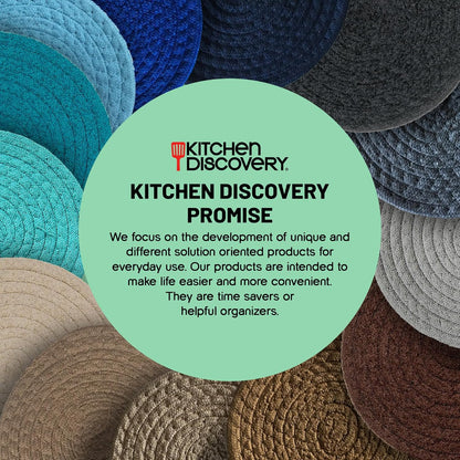 Trivets for Hot Pots and Pans, Kitchen Discovery 8" Chenille Trivets, Set of 3 Large Woven Hot Holders
