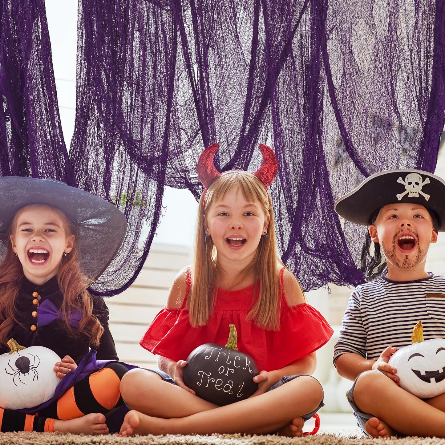 succulentlovers 316x 80 Inch Purple Halloween Creepy Cloth - Large Halloween Spooky Cloth Indoor Outdoor Scary Creepy Gauze Haunted House Decoration for Halloweens Party Supplies