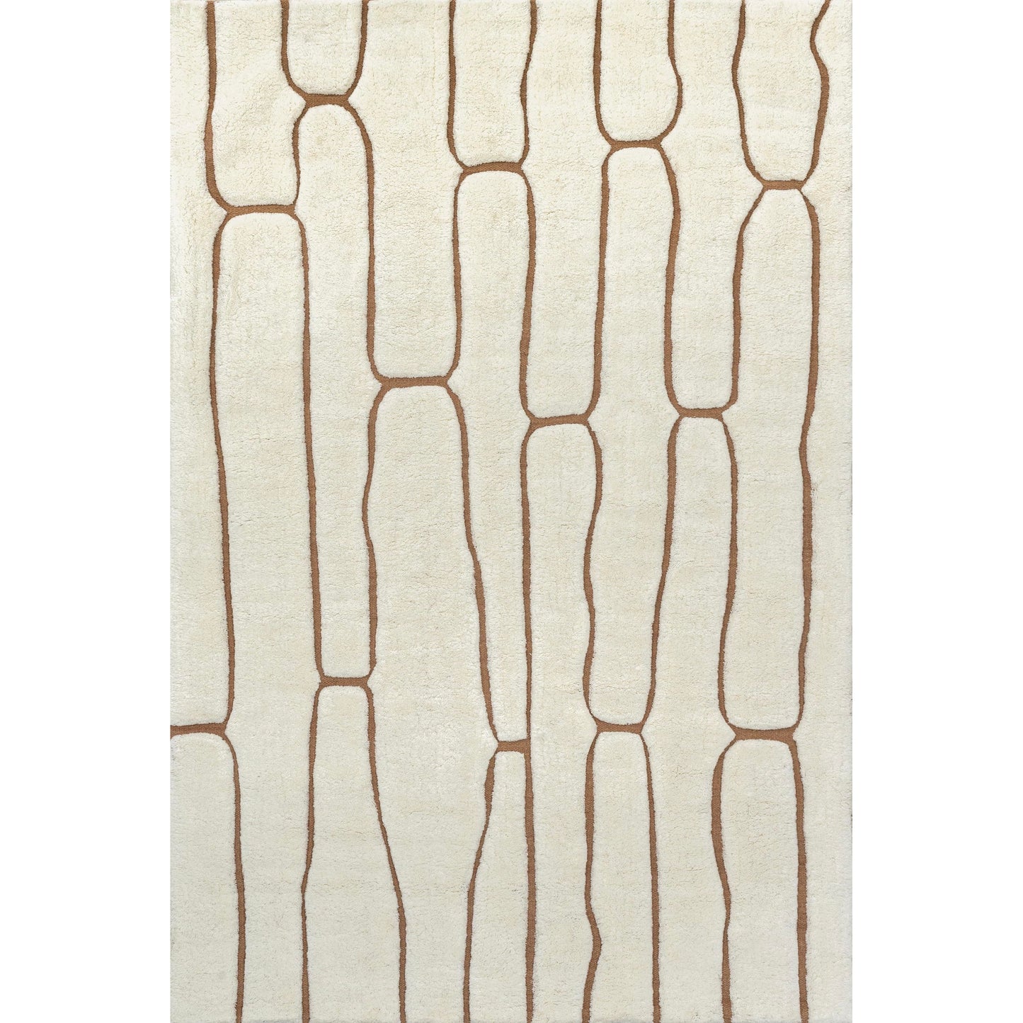 Rugs USA Nazco Cream, 6' x 9', Handmade, Abstract, New Zealand Wool, Soft and Cozy, High Traffic, Stain Resistant, Easy Clean, Durable Runner for Bedroom, Living Room, Dining, Den, Foyer