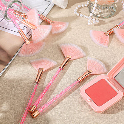9 Pieces Facial Fan Mask Brushes, Soft Facial Applicator Brushes Tools for Peel Glycolic Makeup for Mud Cream(Champagne)