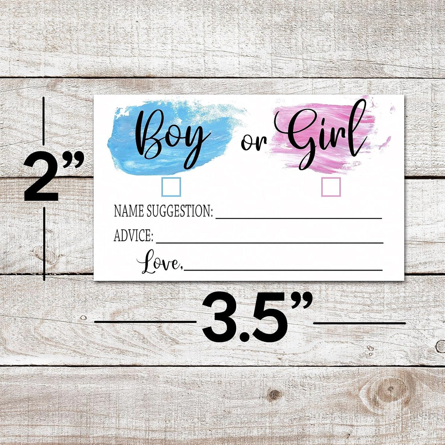 Yuansail Gender Reveal Game - Girl or Boy Voting Cards for Baby Shower - Pack of 50 (baby02)