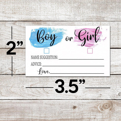 Yuansail Gender Reveal Game - Girl or Boy Voting Cards for Baby Shower - Pack of 50 (baby02)