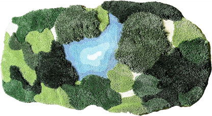 20x35 Inch 3D Moss Rug,Shag Carpet Leaf Area Bathroom Rugs Non Slip Bath Mat Tufted Rug,Ultra Soft Washable Children