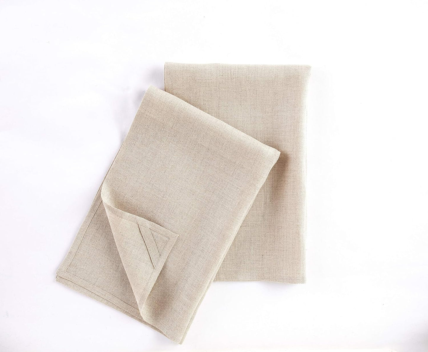 Solino Home Linen Kitchen Towels Set of 2 - 100% Pure Linen, Natural 17 x 26 Inch, Machine Washable