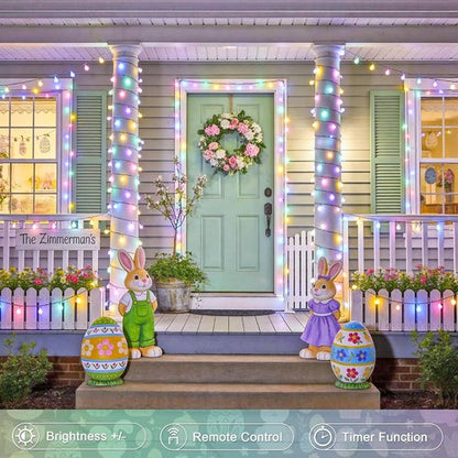JMEXSUSS 100 LED Connectable Easter Lights - 33 ft Globe String Lights with Remote & 8 Modes | Indoor/Outdoor Decor