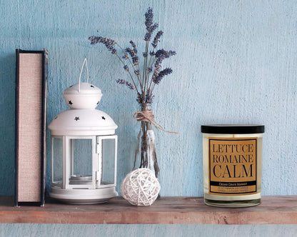 CEDAR CRATE MARKET Lettuce Romaine Calm Scented Soy Candle, 10 Oz. Glass Jar, Citrus, Lavender, Woody