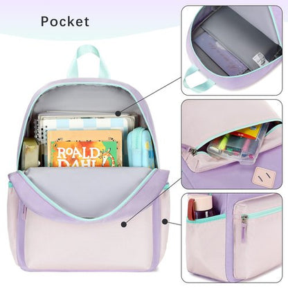 abshoo Kindergarten Backpack for Girls Preschool Backpacks School Bookbag for Kids 4-8(Purple and Pink)
