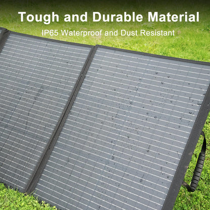SolarPlay 200W Portable Solar Panel 19.8V for Solar Generator, Foldable IP65 Waterproof with Adjustable Kickstands, 25% High Efficiency for RVs, Camping, Power Backup