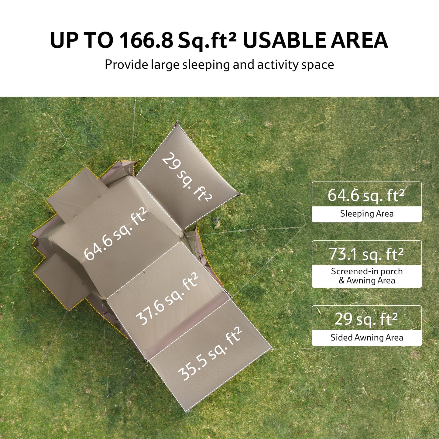Naturehike Village Instant Tent, 4 Person 8 Person Camping Tent with Full Rainfly, Waterproof Large Cabin Tents for Car Camping