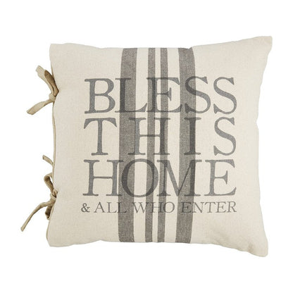 Mud Pie Blessings Pillow, Bless This Time, 18" x 18"