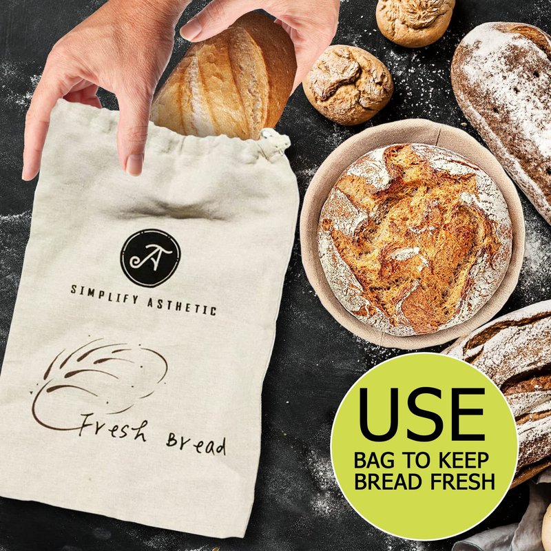 Premium Banneton Bread Proofing Basket - A Complete Sourdough Bread Baking Kit - Bread Baking Supplies - Sourdough Starter Jar Kit