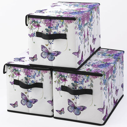 Dawuyu Stackable Clothes Storage Bins with Lids,Closet Organizers Fabric Box for Home and Office,Blanket Clothes Organizers,Under Bed Storage Containers 3 Pack.