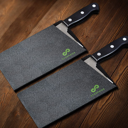 EVERPRIDE Butcher Chef Knife Edge Guards (2-Piece Set) Wide Knives Blade Edge Protectors - Meat Cleaver Knife Sheath Set - BPA-Free Chef Knife Covers Fits Blades Up To 8” x 4” – Knives Not Included