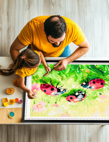 A1 Light Pad Tracing Light Box, Diamond Art Light Board with 3 Color Modes&10 Levels&Stepless Dimming, DEAR CARBON Light Table for Tracing, Drawing, Sketching and Weeding Vinyl